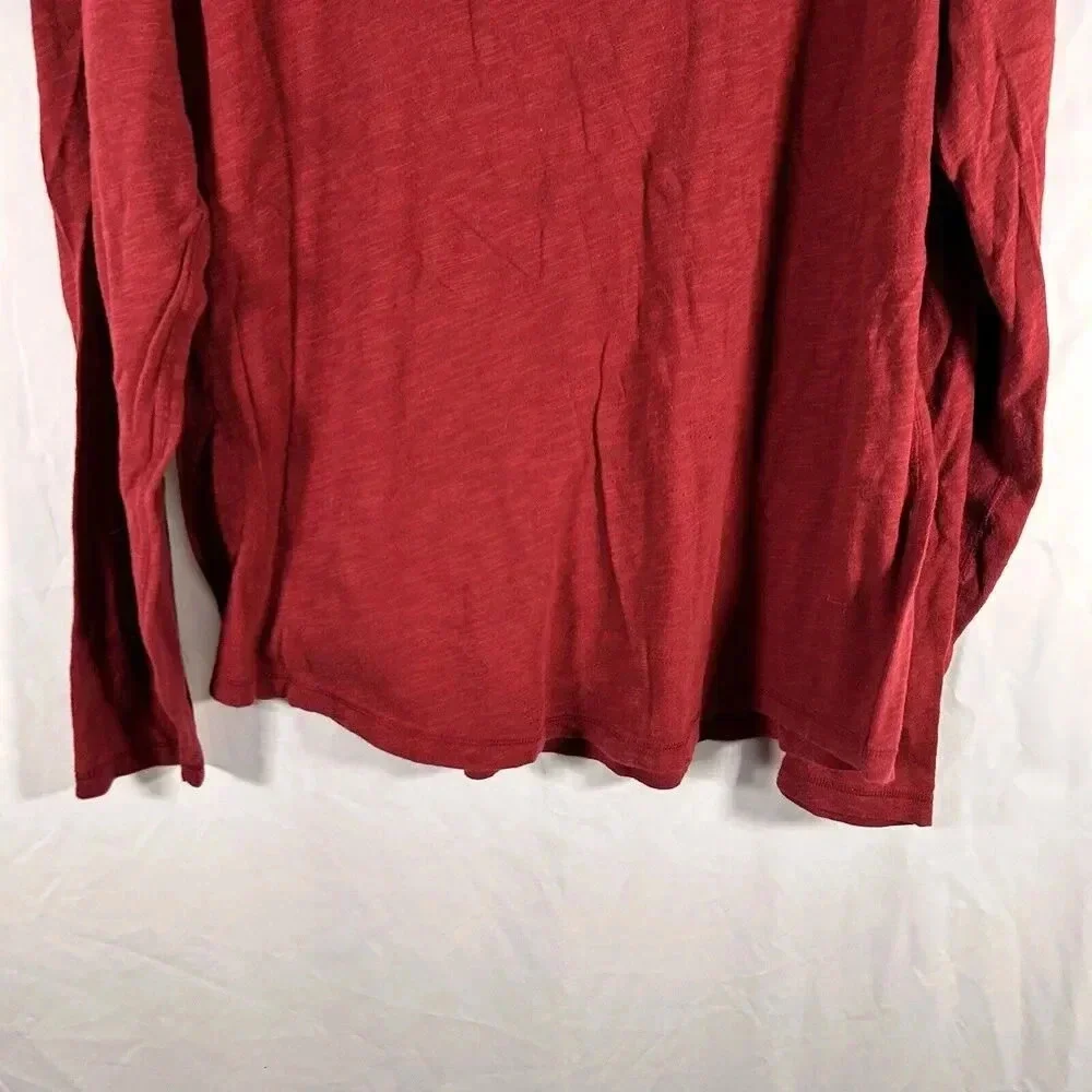 Lucky Brand Sweater Men's XL Burgundy Crew Neck Long Sleeve 100% Cotton